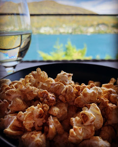 A big bowl of Salted Caramel Kettle Korn Christchurch popcorn kettle corn.